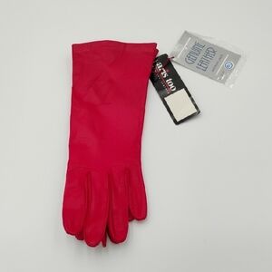 Red Genuine Leather Gloves